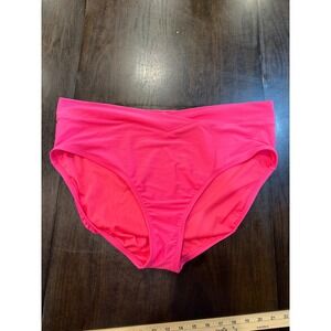 Time and Tru Womens 2X Hot Pink Ribbed High Waist Crossover Bikini Bottoms